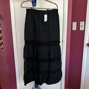 Express black maxi crochet mix skirt